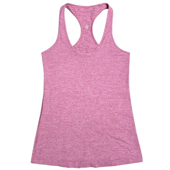 LULULEMON Cool Racerback Tank in Heathered Mauve/Gray Stripe Size 6 (estimated) - Picture 1 of 6